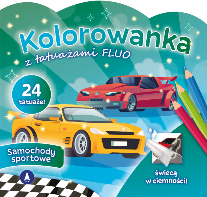 Buch Kolorowanka z tatuażami FLUO Samochody sportowe 