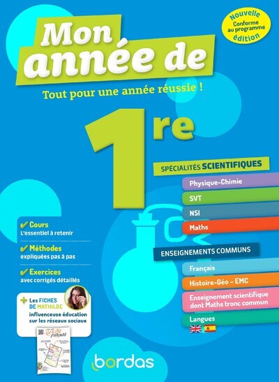 Libro Mon Année de 1re Spécialités Sciences + Enseignements communs David Dubus