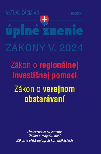 Kniha Aktualizácia V/1 2024 Štátna služba, informačné technológie verejnej správy 