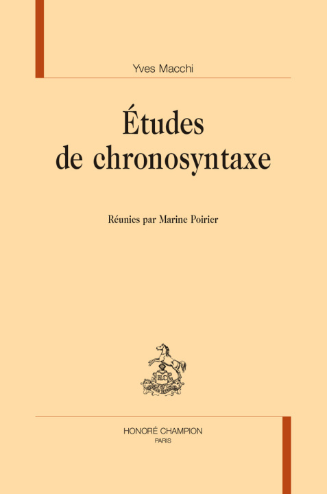 Könyv Études de chronosyntaxe Macchi