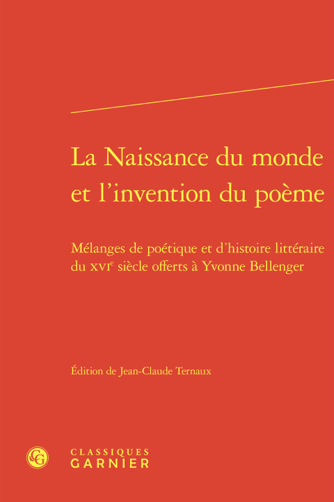 Kniha La naissance du monde et l'invention du poème - mélanges de poétique et d'histoi Anonyme