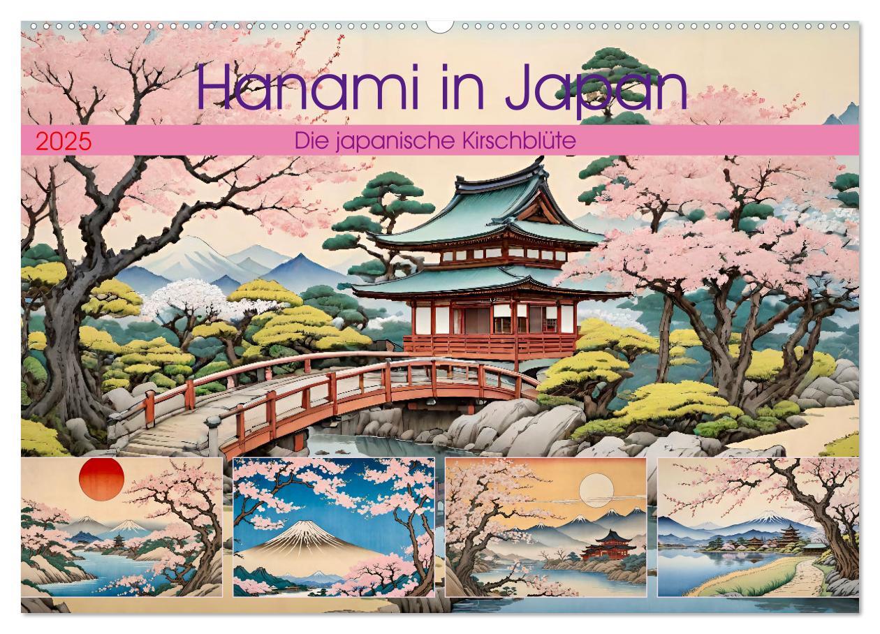 Kalendarz/Pamiętnik Hanami in Japan (Wandkalender 2025 DIN A2 quer), CALVENDO Monatskalender 