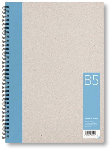 Papírenské zboží Kroužkový zápisník B5, čistý, světle modrý, 50 listů 