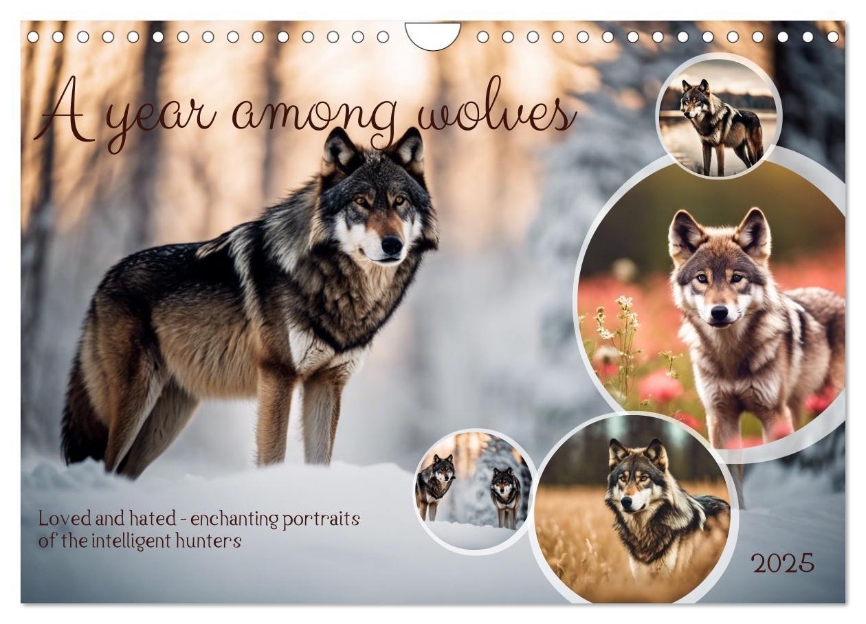 Naptár/Határidőnapló A year among wolves (Wall Calendar 2025 DIN A4 landscape), CALVENDO 12 Month Wall Calendar 