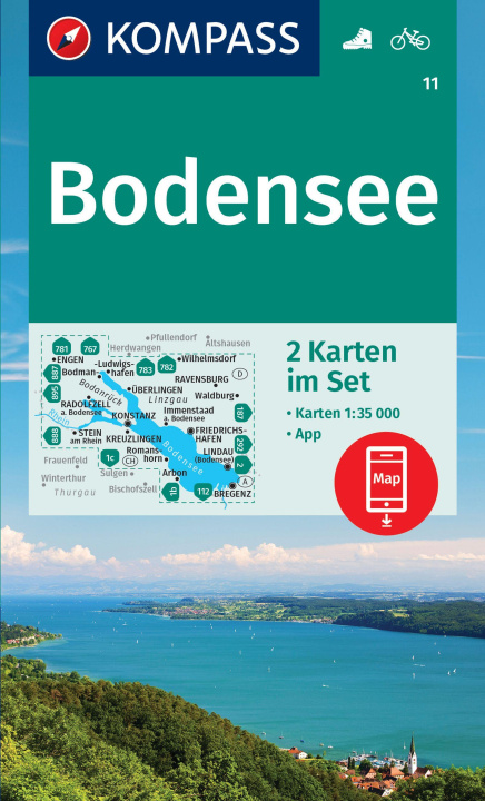 Nyomtatványok KOMPASS Wanderkarten-Set 11 Bodensee (2 Karten) 1:35.000 