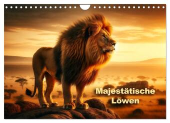 Календар/тефтер Majestätische Löwen - Die Herrscher der Wildnis (Wandkalender 2025 DIN A4 quer), CALVENDO Monatskalender Calvendo