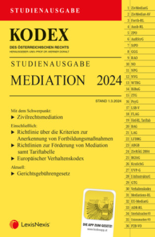 Kniha KODEX Mediation Studienausgabe Werner Doralt