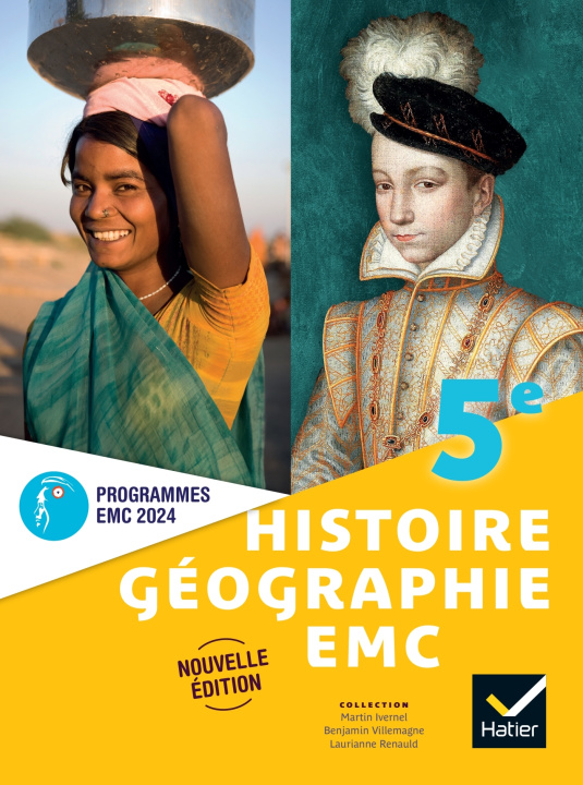 Carte Histoire-Géographie-EMC 5e - Ed. 2024 - Livre élève Martin Ivernel