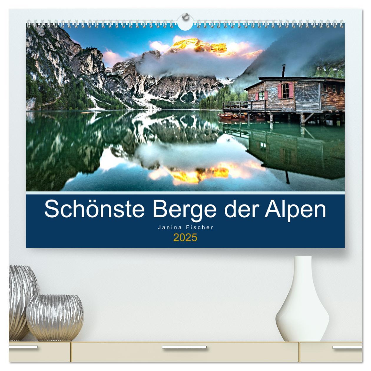 Kalendář/Diář Schönste Berge der Alpen (hochwertiger Premium Wandkalender 2025 DIN A2 quer), Kunstdruck in Hochglanz Calvendo