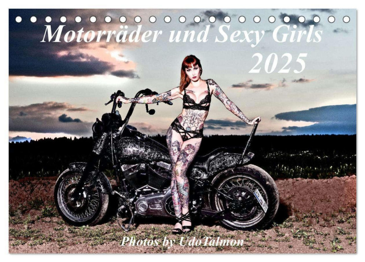 Kalendář/Diář Motorräder und Sexy Girls (Tischkalender 2025 DIN A5 quer), CALVENDO Monatskalender Calvendo