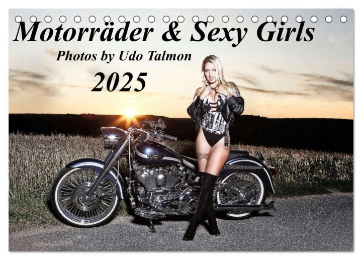 Kalendář/Diář Motorräder & Sexy Girls (Tischkalender 2025 DIN A5 quer), CALVENDO Monatskalender Calvendo