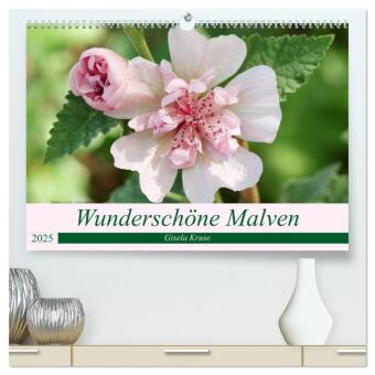 Календар/тефтер Wunderschöne Malven (hochwertiger Premium Wandkalender 2025 DIN A2 quer), Kunstdruck in Hochglanz Calvendo
