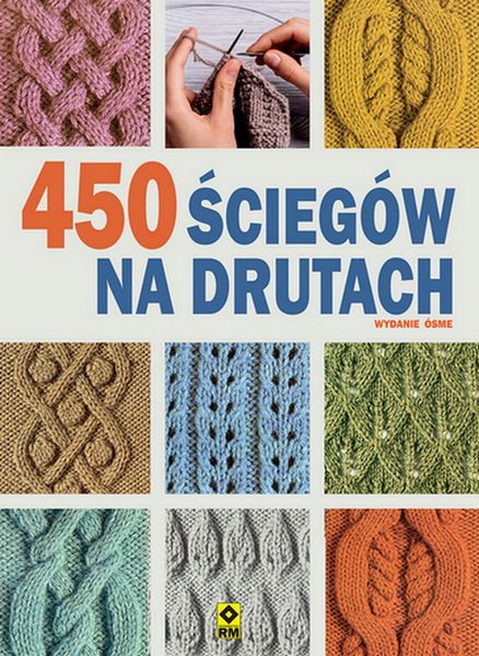 Книга 450 ściegów na drutach w8 opr. zbiorowe