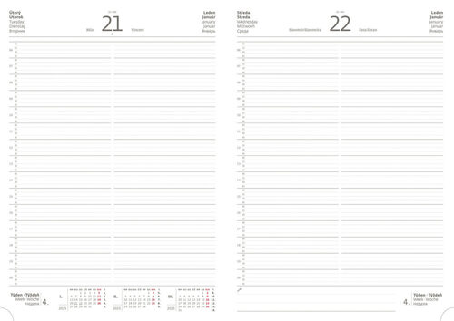 Calendario/Agenda Denní diář 2025 A4 Print Classic černý 