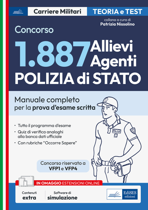 Carte Concorso 1887 allievi agenti Polizia di Stato. Teoria e test 