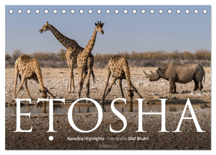 Календар/тефтер ETOSHA ? Namibia Highlights (Tischkalender 2025 DIN A5 quer), CALVENDO Monatskalender 