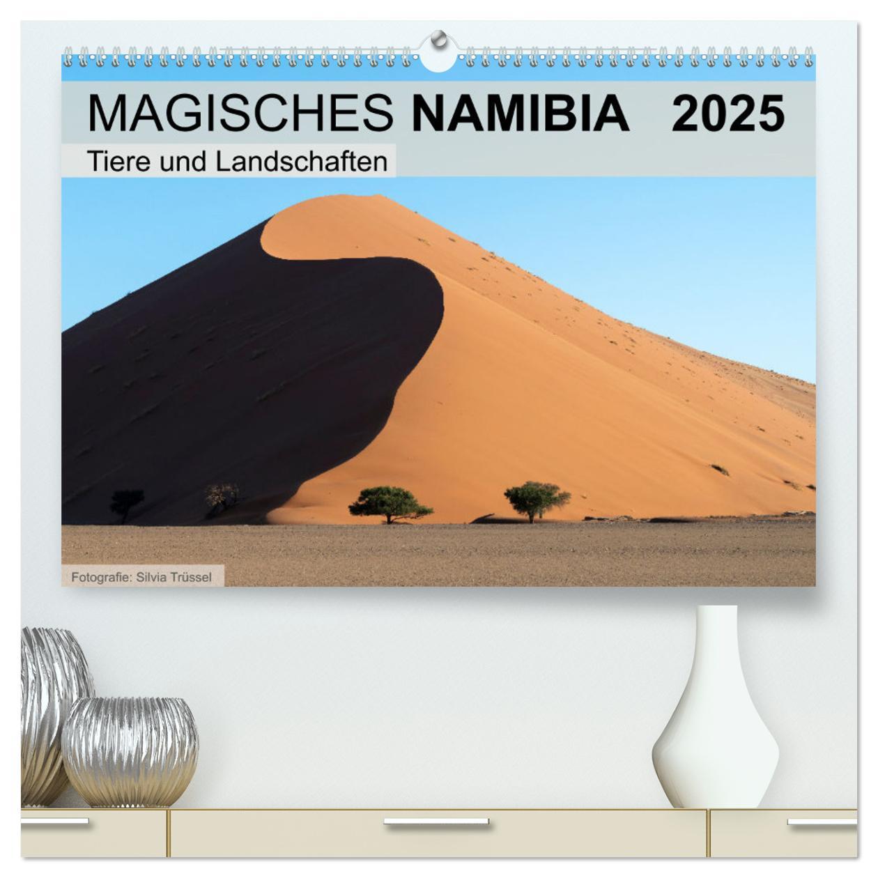 Naptár/Határidőnapló Magisches Namibia - Tiere und Landschaften (hochwertiger Premium Wandkalender 2025 DIN A2 quer), Kunstdruck in Hochglanz 