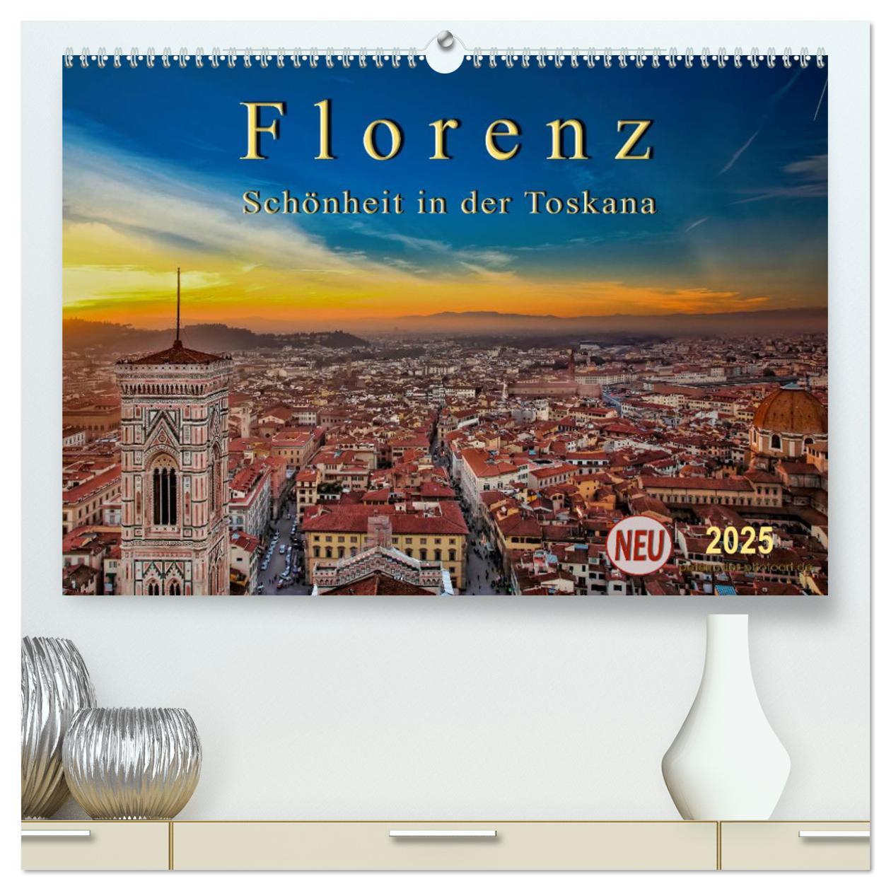 Kalendarz/Pamiętnik Florenz - Schönheit in der Toskana (hochwertiger Premium Wandkalender 2025 DIN A2 quer), Kunstdruck in Hochglanz 