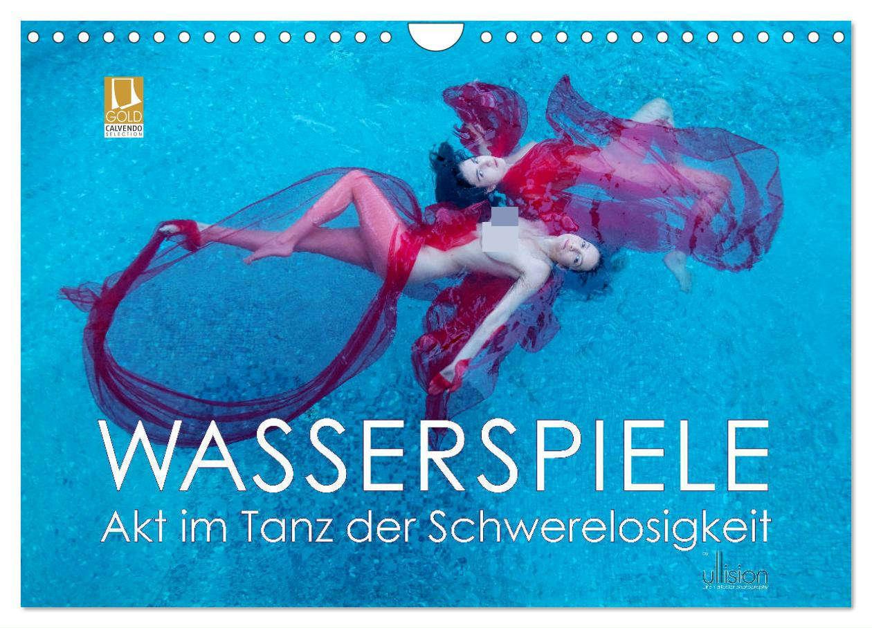 Kalendar/Rokovnik Wasserspiele - Akt im Tanz der Schwerelosigkeit (Wandkalender 2025 DIN A4 quer), CALVENDO Monatskalender 