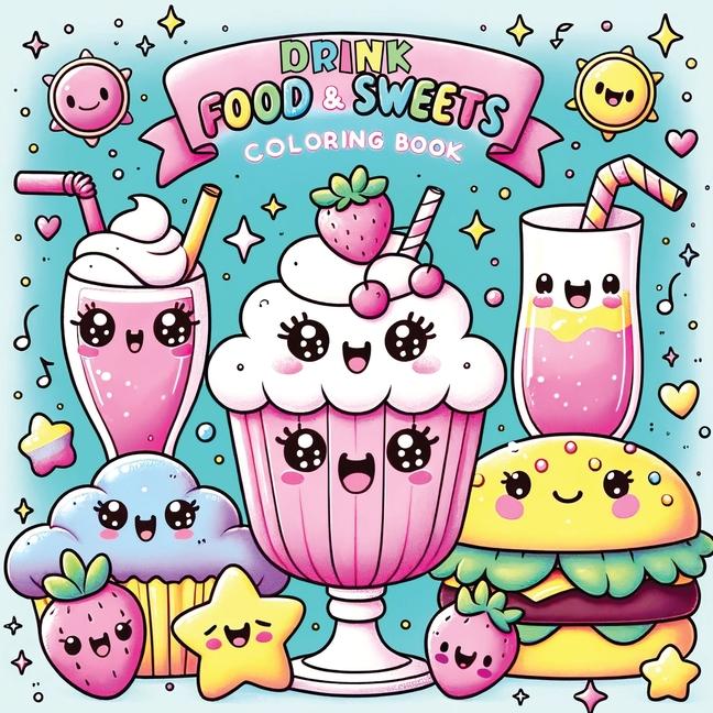Book Food Drink and Sweets Coloring Book 