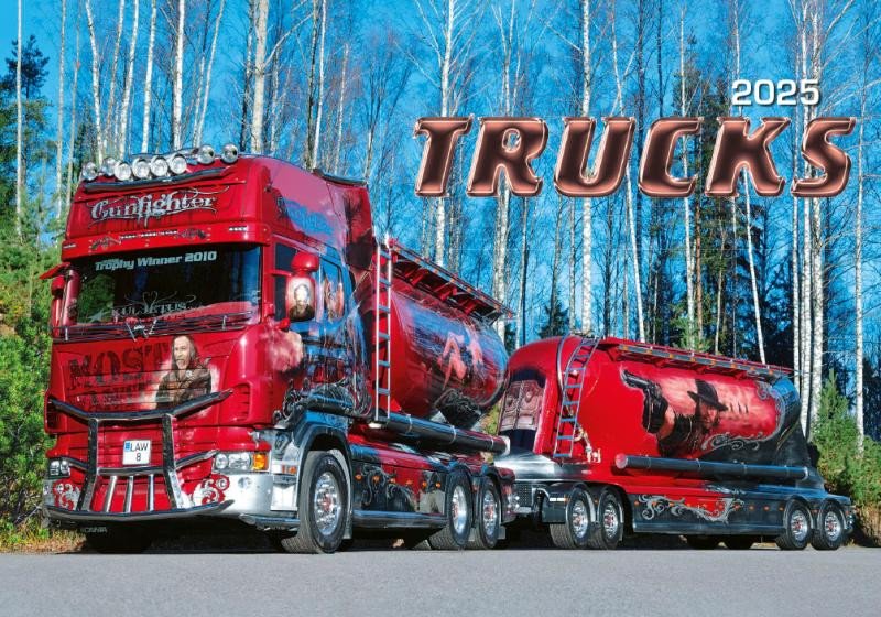 Calendrier/agenda Kalendář 2025 Trucks, nástěnný, 48,5 x 34 cm 