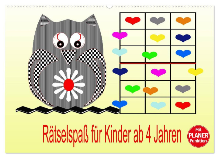 Calendario/Agenda Rätselspaß für Kinder ab 4 Jahren (Wandkalender 2025 DIN A2 quer), CALVENDO Monatskalender Calvendo