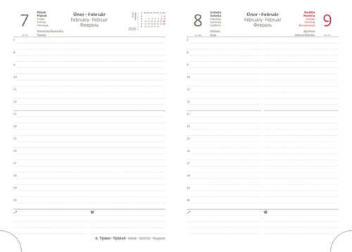 Calendar/Diary Denní diář 2025 A5 Vario Provence s gumičkou 