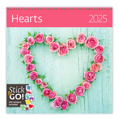 Calendar/Diary Hearts 2025 - nástěnný kalendář 