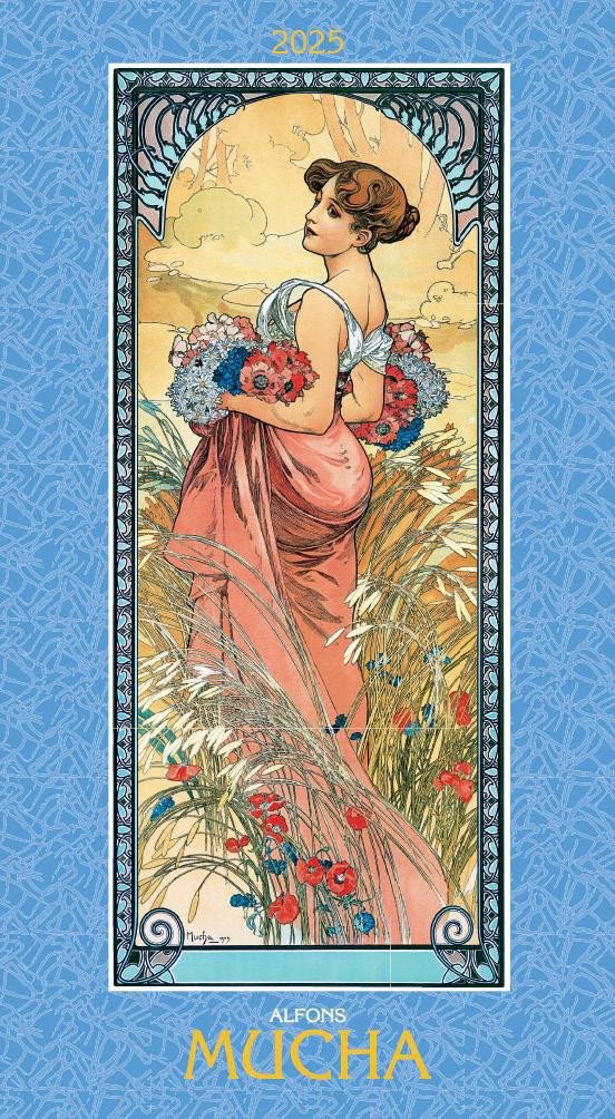 Calendar/Diary Kalendář 2025 Alfons Mucha, nástěnný, 33 x 60 cm 