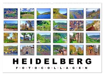 Kalendár/Diár Heidelberg Fotocollagen (Wandkalender 2025 DIN A2 quer), CALVENDO Monatskalender Calvendo