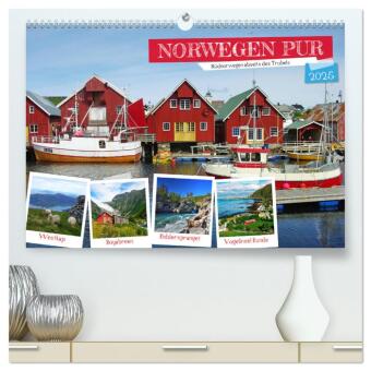 Calendrier/agenda Norwegen PUR (hochwertiger Premium Wandkalender 2025 DIN A2 quer), Kunstdruck in Hochglanz Calvendo