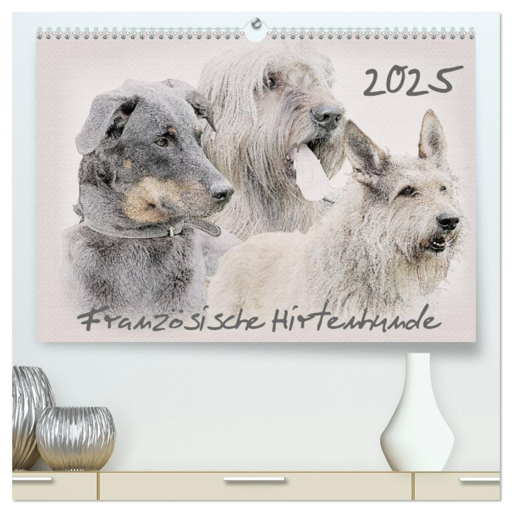 Kalender/Terminbuch Französische Hirtenhunde 2025 (hochwertiger Premium Wandkalender 2025 DIN A2 quer), Kunstdruck in Hochglanz Calvendo