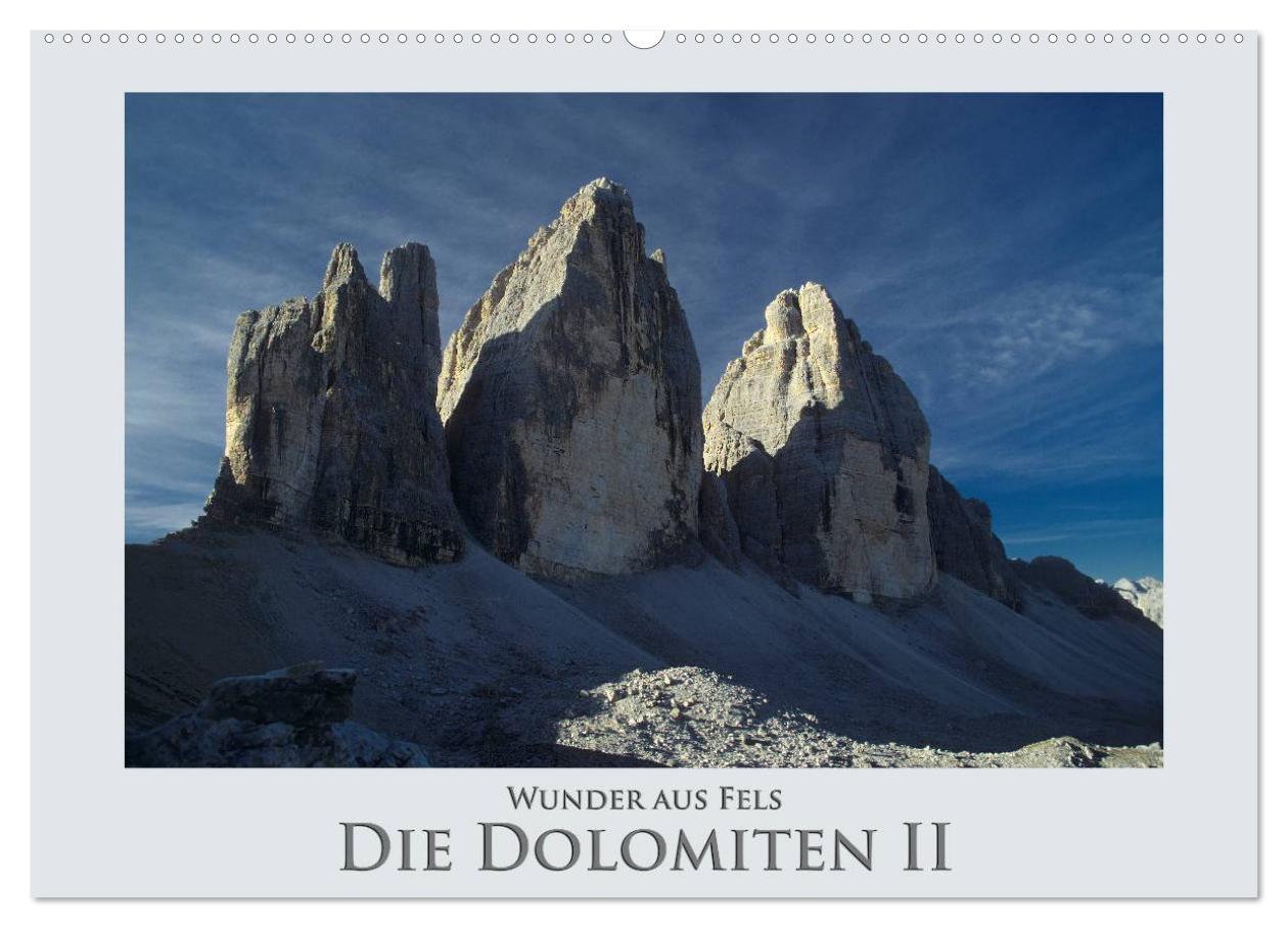 Kalendarz/Pamiętnik Wunder aus Fels - Die Dolomiten II (Wandkalender 2025 DIN A2 quer), CALVENDO Monatskalender Calvendo