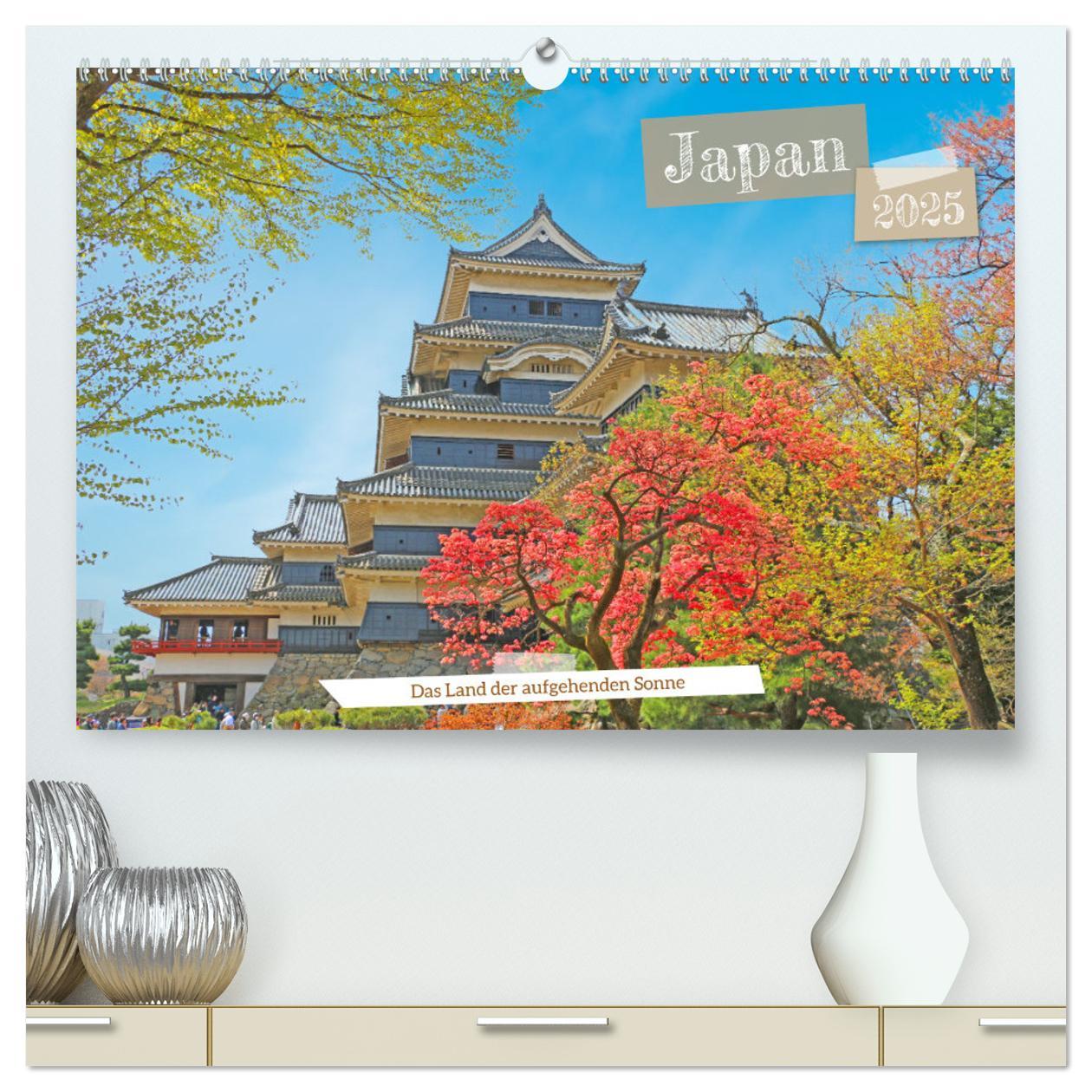 Kalendarz/Pamiętnik Japan das Land der aufgehenden Sonne (hochwertiger Premium Wandkalender 2025 DIN A2 quer), Kunstdruck in Hochglanz Calvendo