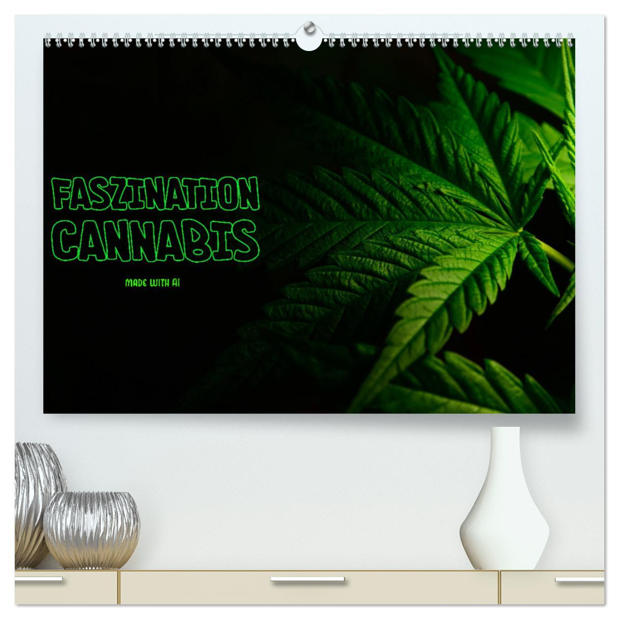 Calendar / Agendă Faszination Cannabis (hochwertiger Premium Wandkalender 2025 DIN A2 quer), Kunstdruck in Hochglanz Calvendo