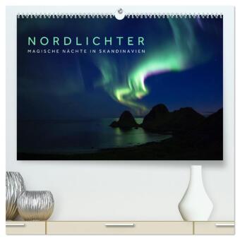 Kalendář/Diář Nordlichter - Magische Nächte in Skandinavien (hochwertiger Premium Wandkalender 2025 DIN A2 quer), Kunstdruck in Hochglanz Calvendo