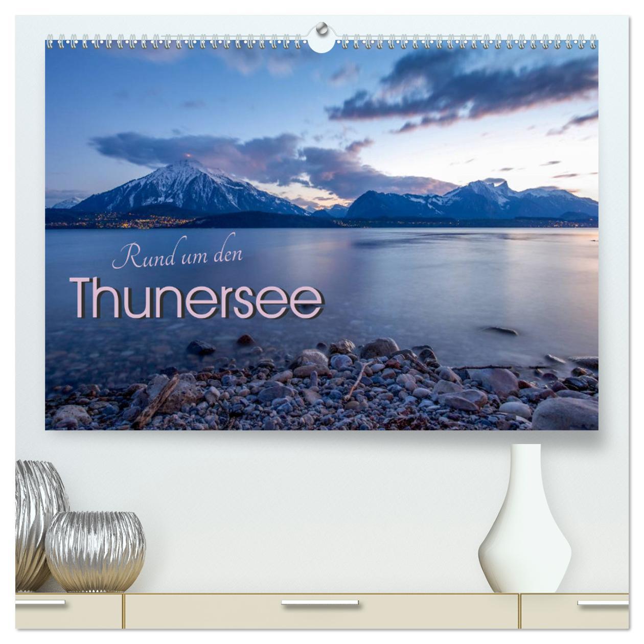 Kalendář/Diář Rund um den Thunersee (hochwertiger Premium Wandkalender 2025 DIN A2 quer), Kunstdruck in Hochglanz Calvendo