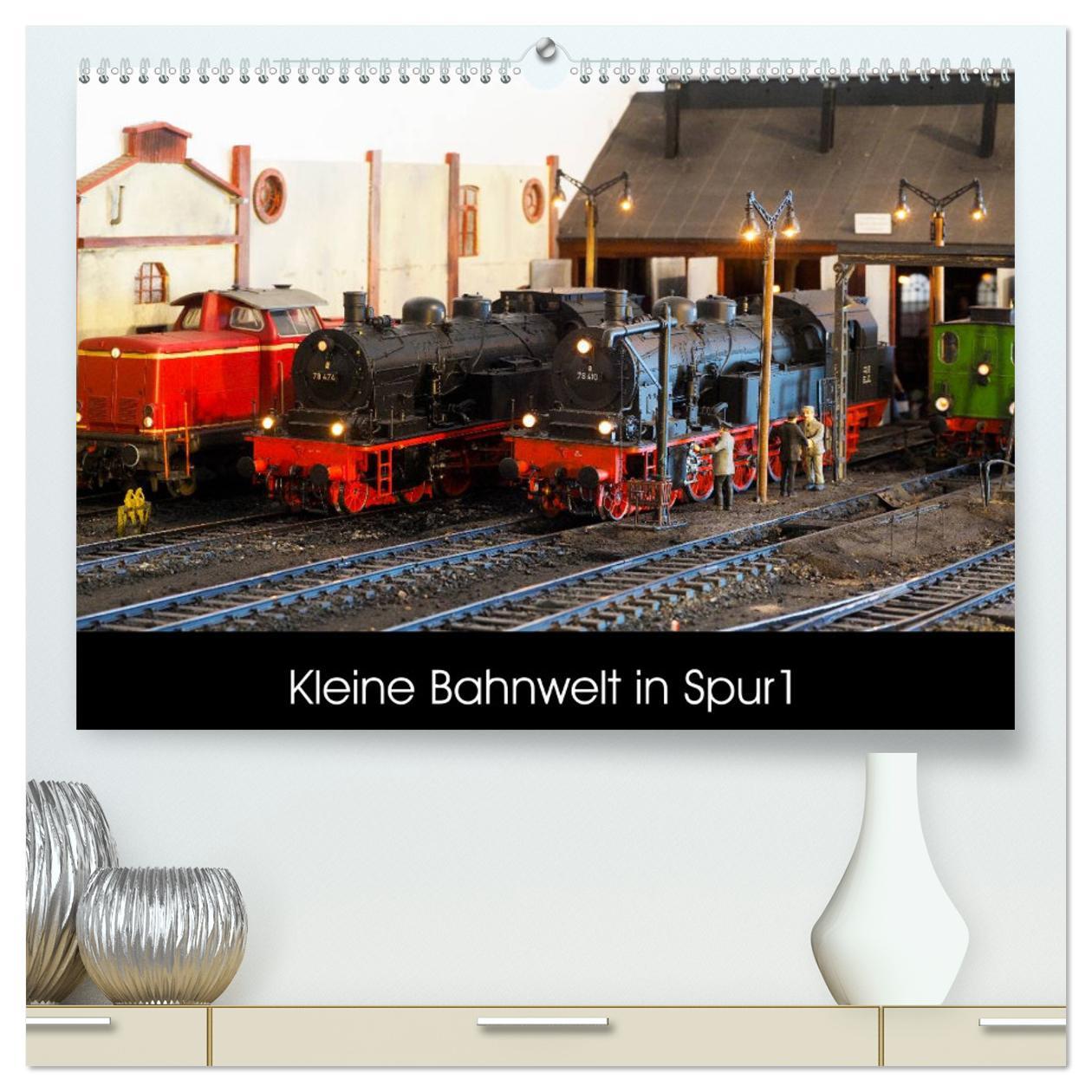 Kalendarz/Pamiętnik Kleine Bahnwelt in Spur 1 (hochwertiger Premium Wandkalender 2025 DIN A2 quer), Kunstdruck in Hochglanz Calvendo