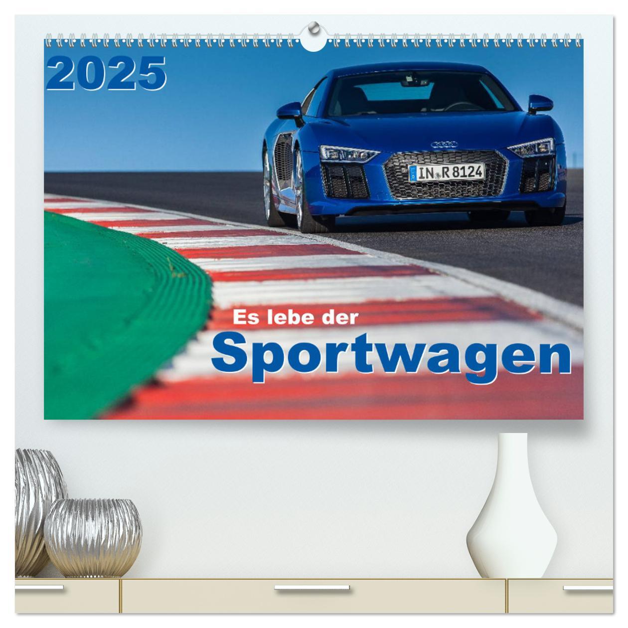 Kalendář/Diář Es lebe der Sportwagen 2025 (hochwertiger Premium Wandkalender 2025 DIN A2 quer), Kunstdruck in Hochglanz Calvendo