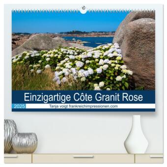 Kalendár/Diár Einzigartige Côte Granit Rose (hochwertiger Premium Wandkalender 2025 DIN A2 quer), Kunstdruck in Hochglanz Calvendo