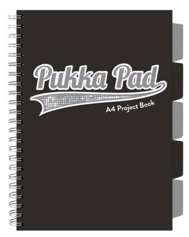 Książka Kołozeszyt Pukka Pad A4 Project Book Black & Grey czarny 