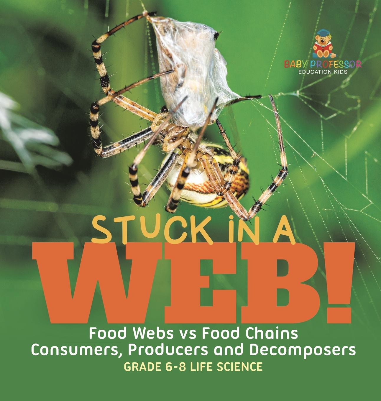 Könyv Stuck in a Web! Food Webs vs Food Chains | Consumers, Producers and Decomposers | Grade 6-8 Life Science 