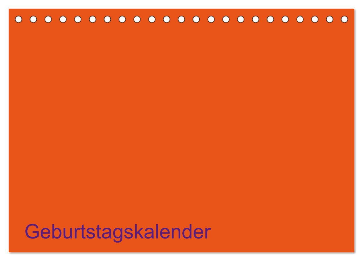 Calendar/Diary Bastel-Geburtstagskalender orange / Geburtstagskalender (Tischkalender 2025 DIN A5 quer), CALVENDO Monatskalender 