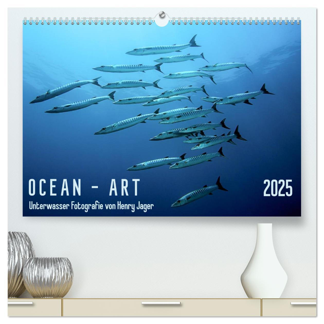 Kalendarz/Pamiętnik OCEAN - ART (hochwertiger Premium Wandkalender 2025 DIN A2 quer), Kunstdruck in Hochglanz 