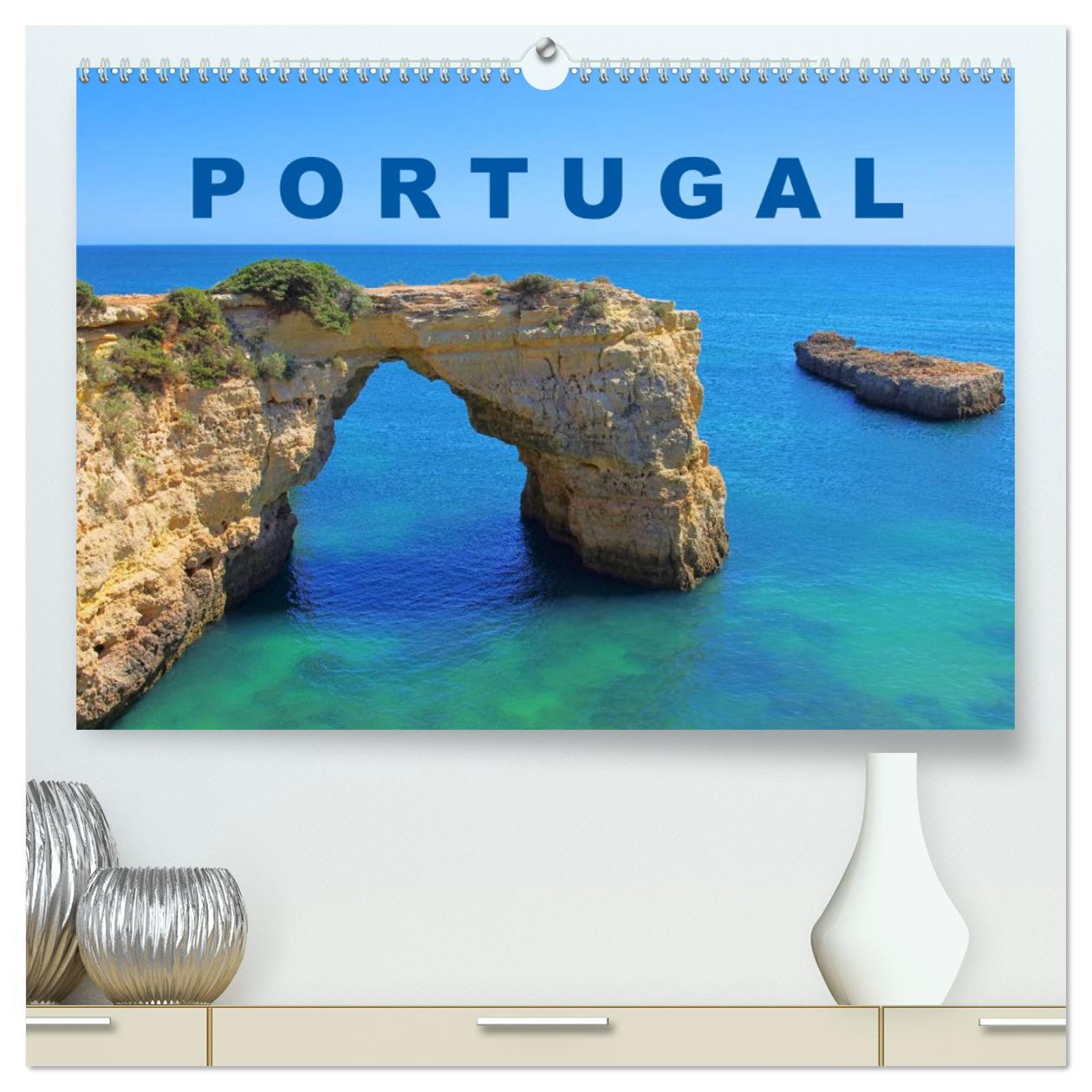 Kalendář/Diář Portugal (hochwertiger Premium Wandkalender 2025 DIN A2 quer), Kunstdruck in Hochglanz 