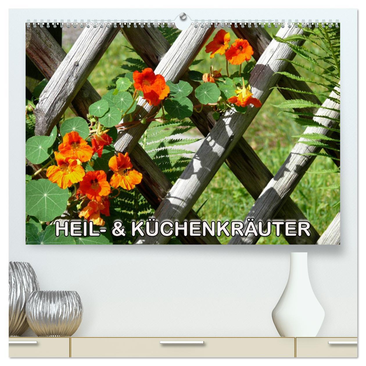 Kalender/Terminbuch Heil- und Küchenkräuter (hochwertiger Premium Wandkalender 2025 DIN A2 quer), Kunstdruck in Hochglanz 