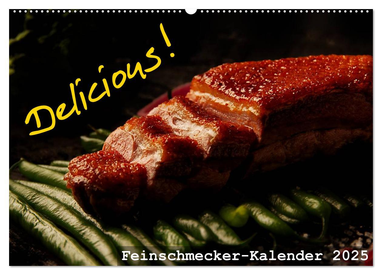 Календар/тефтер Delicious! Feinschmecker-Kalender (Wandkalender 2025 DIN A2 quer), CALVENDO Monatskalender 