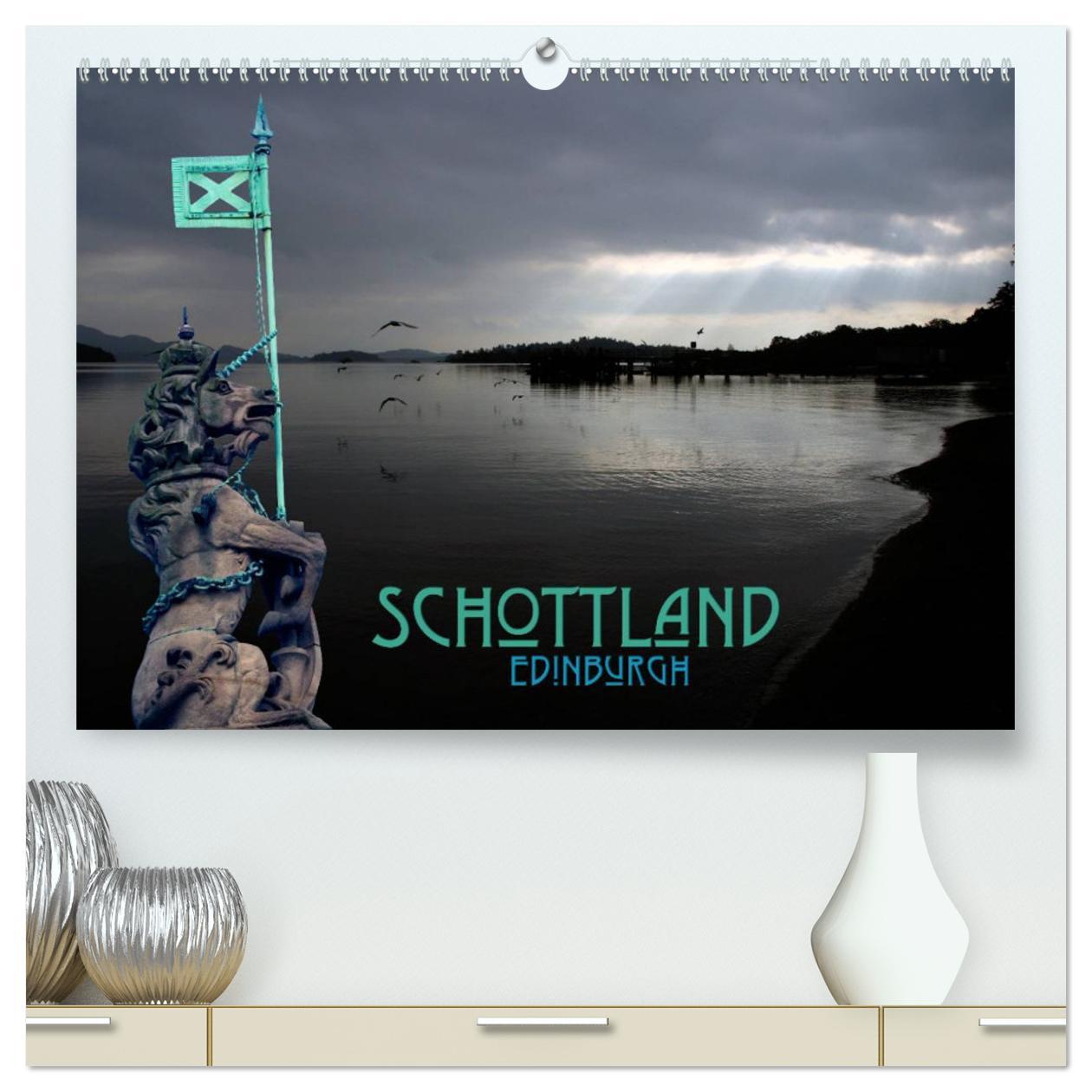 Kalendarz/Pamiętnik Schottland und Edinburgh (hochwertiger Premium Wandkalender 2025 DIN A2 quer), Kunstdruck in Hochglanz 