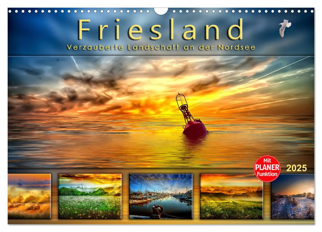 Kalendář/Diář Friesland, verzauberte Landschaft an der Nordsee (Wandkalender 2025 DIN A3 quer), CALVENDO Monatskalender 