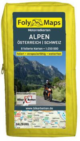 Prasa FolyMaps Motorradkarten Alpen Österreich Schweiz 